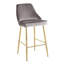 Tabouret de comptoir Marcel / contemporain en métal doré et velours argenté Marcel par Lumisource - ensemble de 2