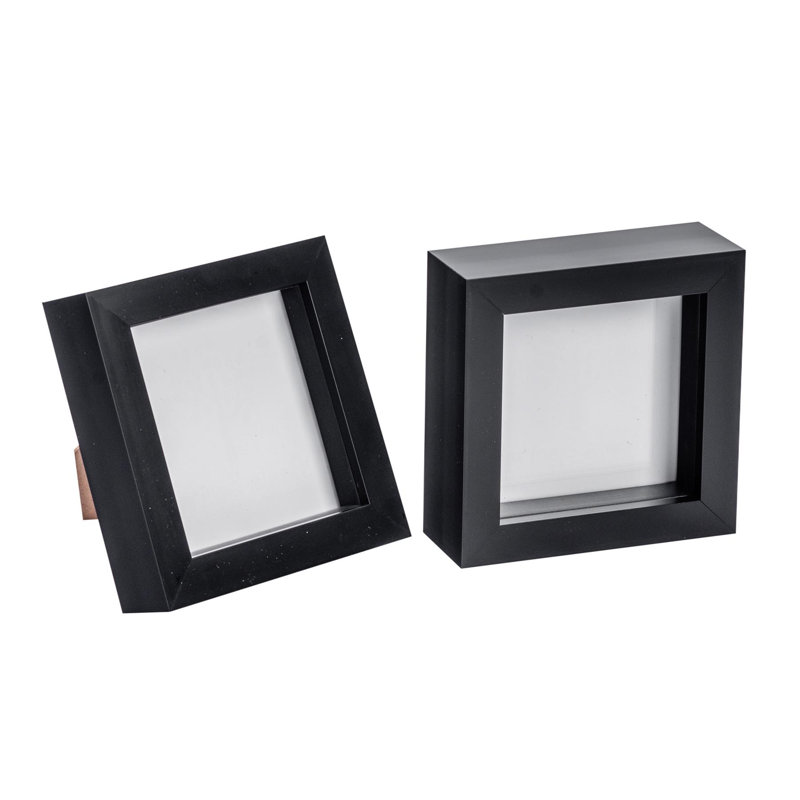 Nicola Spring - 3D Box Photo Frames, Black, 12.5cm H x 12.5cm W x 3.5cm D