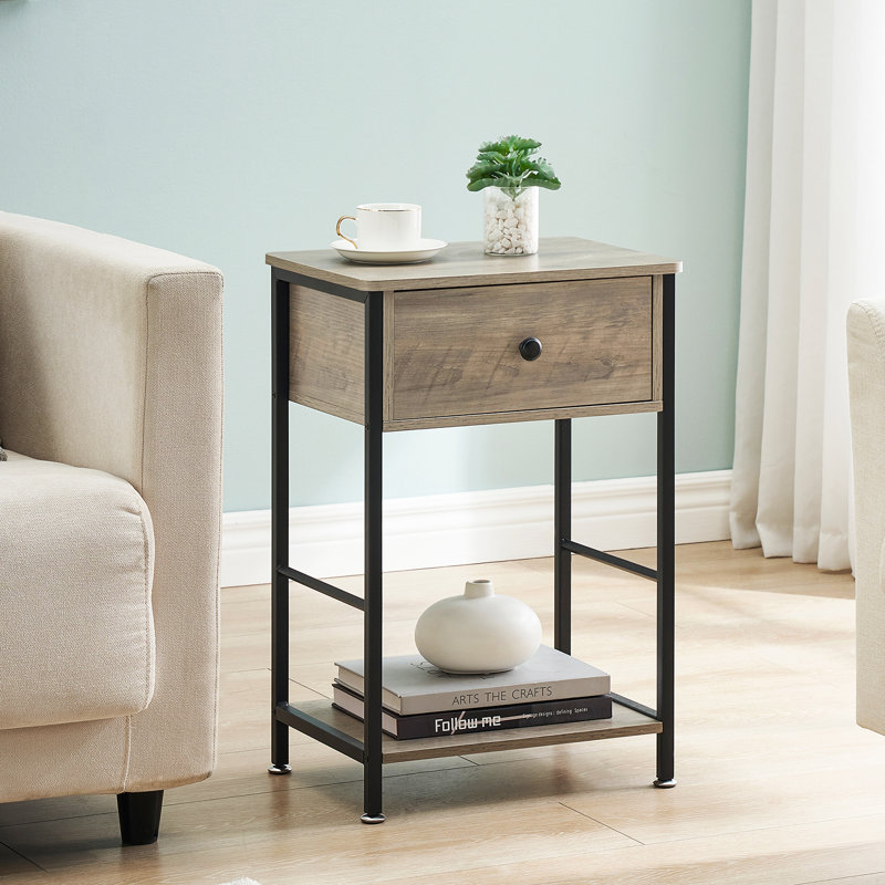 Rollyn End Table with Storage, Gray