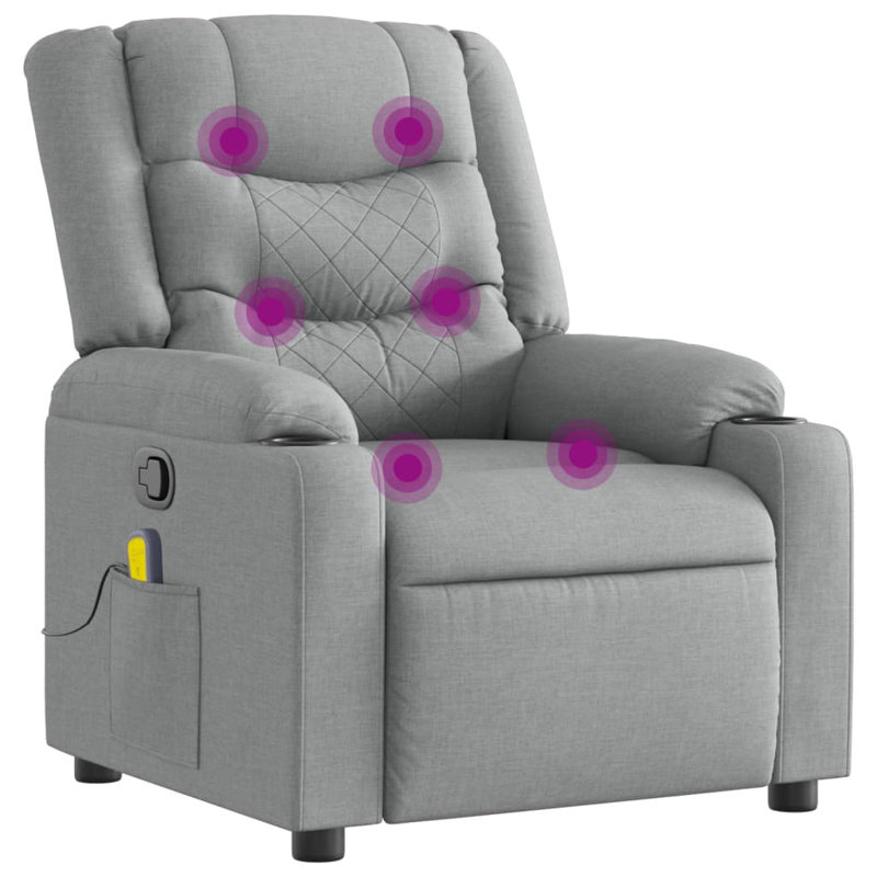 Massage Chair, Manual Push Back, Light Gray