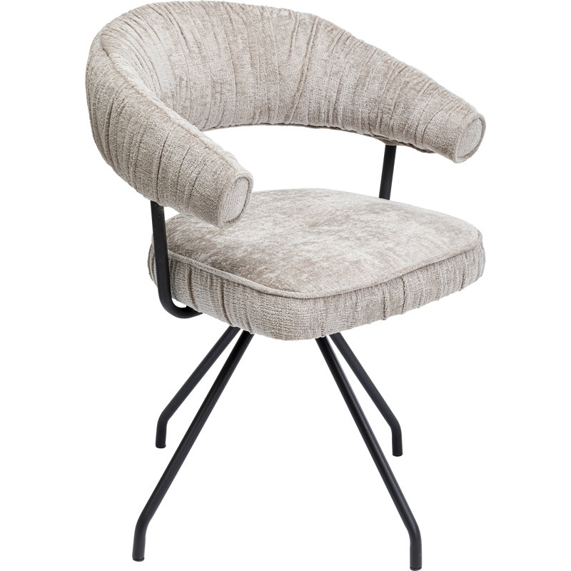 Arabella swivel chair in blue, Silver