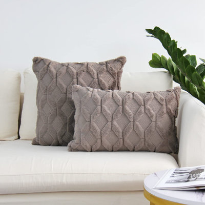 Ensemble de 2 coussins décoratifs coordonnés, 1 de taille 18 po x 18 po et 1 de taille 12 po x 20 po