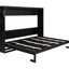 Grand lit avec motif imprimé, conduit sous éclairage et prise de courant, imprimé moderne noir, design,