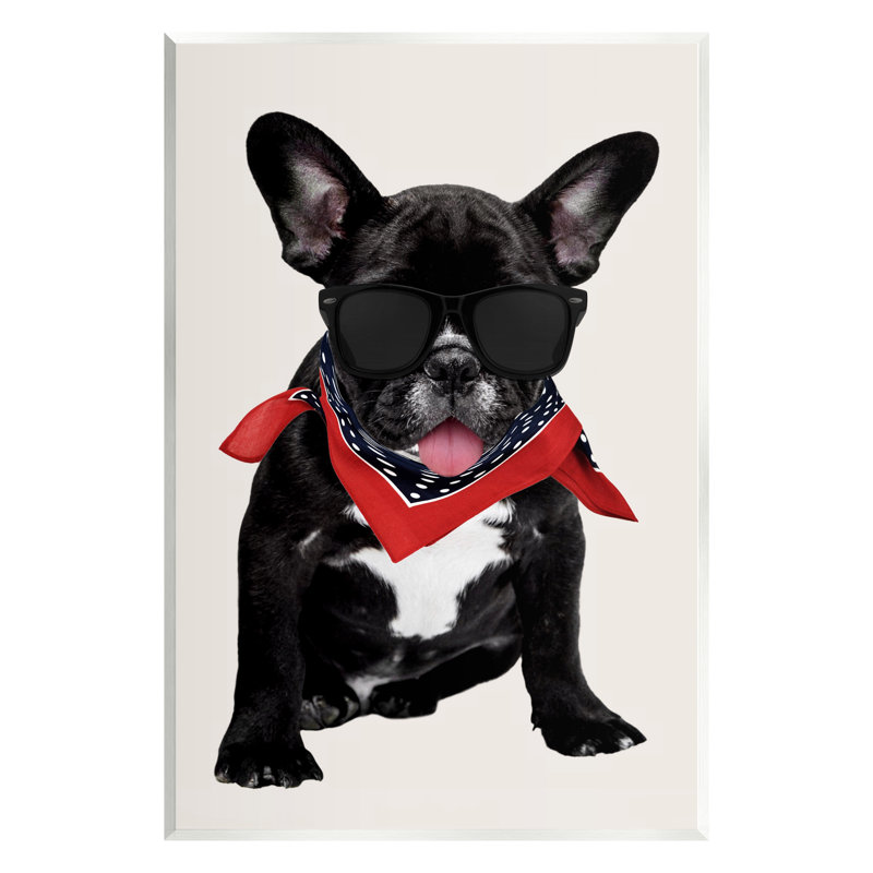 «Cool Dude French Bulldog Pet», impression, H 15 po x l 10 po x P 0,5 po, Bois