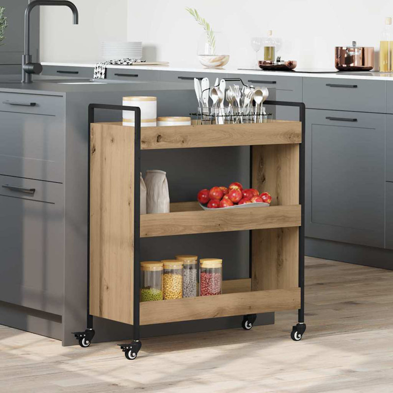 Bar Cart, Artisan Oak