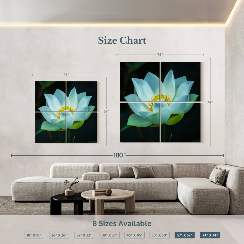 Harnek Lotus At Dawn, 57" H x 57" W