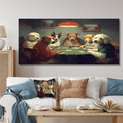 «Dogs Gamble Poker Game», reproduction d'art sur toile, animaux blancs