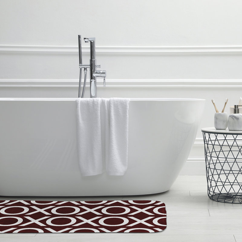 Tapis de bain pour la Saint-Valentin, L 21 po x L 34 po, Rouge riche