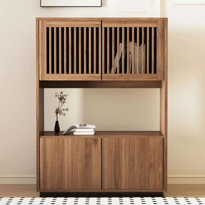 34.84" Decorative Storage Cabinet With Four-Door Storage for Living Room