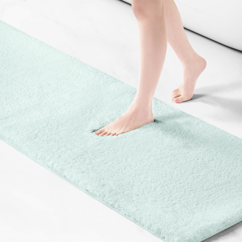 1Pc Contour Bath Rug, With Soft Feel, Quick Dry Technology, Absorbent, , High Pile , Non-Skid Resistance, 20"W X 24"L, Machine Washable & Microfiber, For Convenience