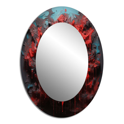 Miroir mural rouge et rouge