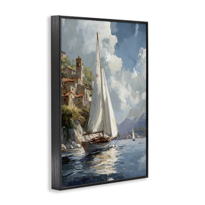 Maritime Harbor Sailboat Framed Giclee Art, design by Raymond Powers