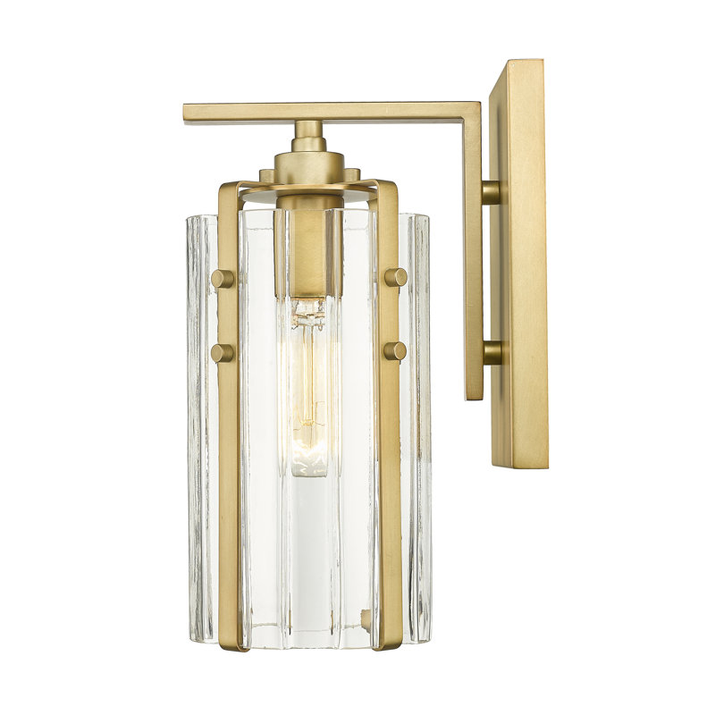 Flush Mounted Sconce, Rubbed Brass