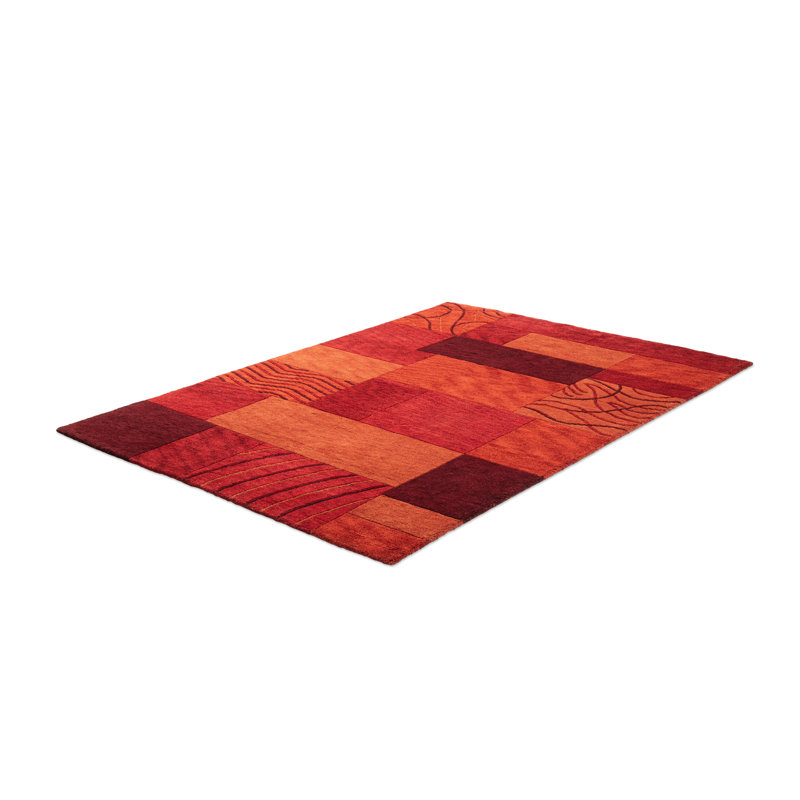 Hand Knotted Wool Red Indoor Rug, Rectangle 120 x 180cm