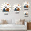 Fleurs abstraites sur formes minimalistes VI - Horloge murale moderne-60328239