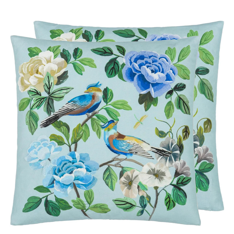 Miraflores Decorative Pillow, Cobalt Floral