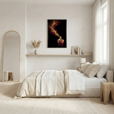 Faceted Glass Perfume Bottle With Amber Smoke Canvas Wall Art