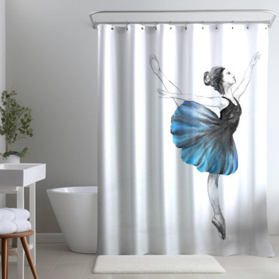 Shower Curtain SP50 – Polyester Shower Curtain, Dye Sublimation Print, 71" W × 74" L