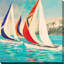 «Sunset Sails II», reproduction de peinture acrylique-31475694-31937961