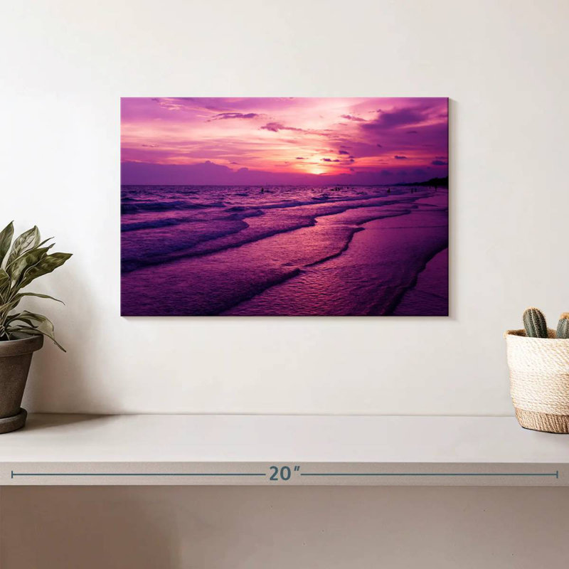 Mauve coucher de soleil mauve, H 8 po x l 12 po