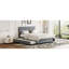 Lit plateforme tapissier en velours avec 2 tiroirs et 1 lit gigogne simple TG-449045362