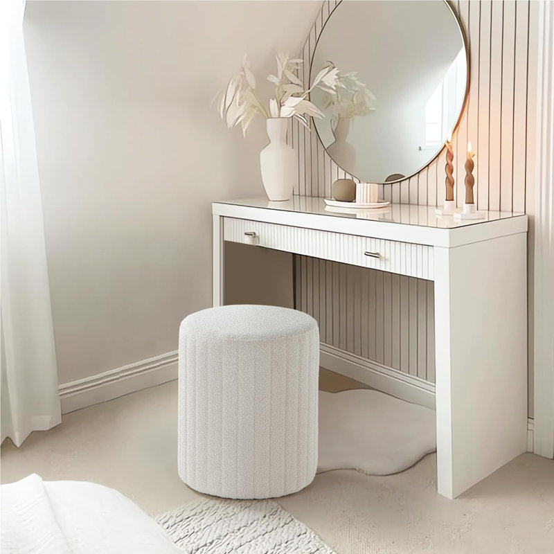 Repose-pieds rond avec coussins en t Get Get Style Style (blanc), Blanc