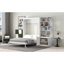 Lit escamotable avec tablettes de rangement et armoire