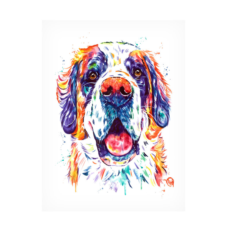 «Lisa Whitehouse Saint Bernard», art sur toile, H 19 po x l 14 po