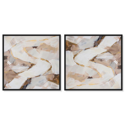Ensemble de profondeurs caramel sur toile, art bohème délavé par Art Remedy