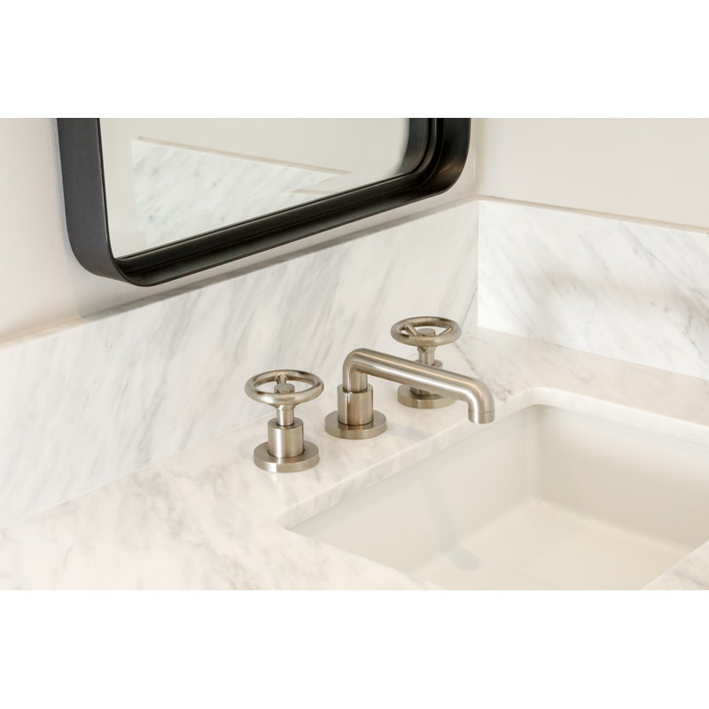 Slater Widespread Bathroom Faucet with Drain Assembly, Polished Chrome
