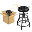 Upholstered Counter Stool with Metal Frame-1290382718