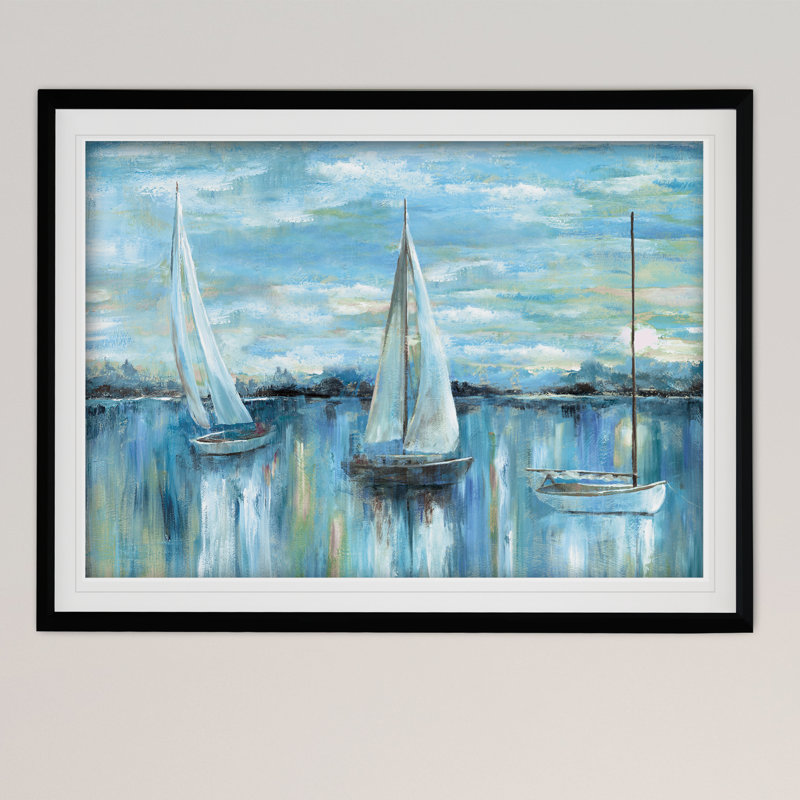 « soirée on the bay », reproduction de peinture à l’acrylique encadrée, Noir, H 30 po x l 40 po x P 1,5 po