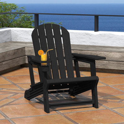 Outdoor Poly Adirondack Chair With Cup Holder