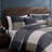 Bebejan Checkered Navy Tan 100% Cotton Sateen 5 Piece Reversible Comforter Set-112669933