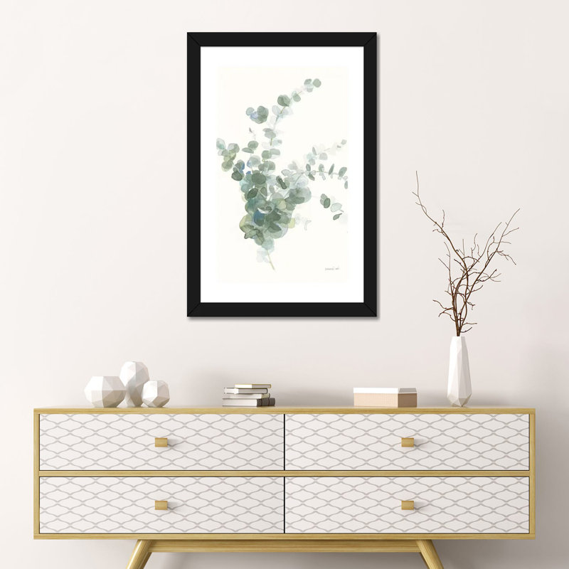 « Parfumé Sprig II cool » par Danhui nai, reproduction d’art, Papier encadré noir, Blanc, H 24 po x l 16 po x P 1 po