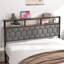 Cadre de lit double, cadre de lit plateforme en bois, chevet avec ensemble de rangement et 2 clés USB, pas de bruit, pas besoin de matelas à ressorts et d'outils d'assemblage simples, grand espace de rangement au bas du lit, brun-1234295489