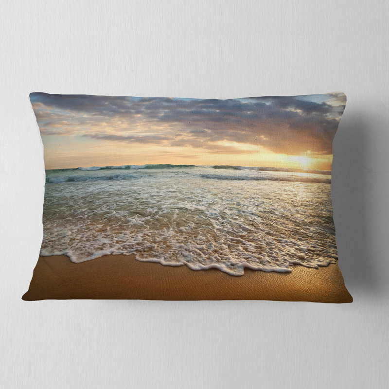 Coussin coucher de soleil en nuage vif, Rectangle 12" x 20"