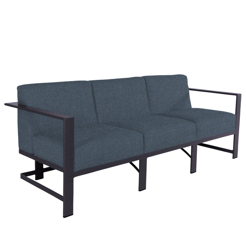 Studio Outdoor 3 - Seat Patio Sofa, Graphite, Alcazar Redwood