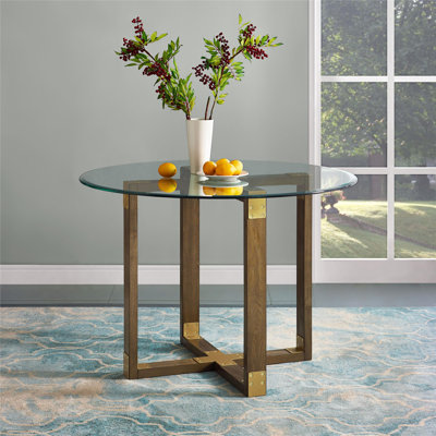 Arsos Round Glass Top Dining Table