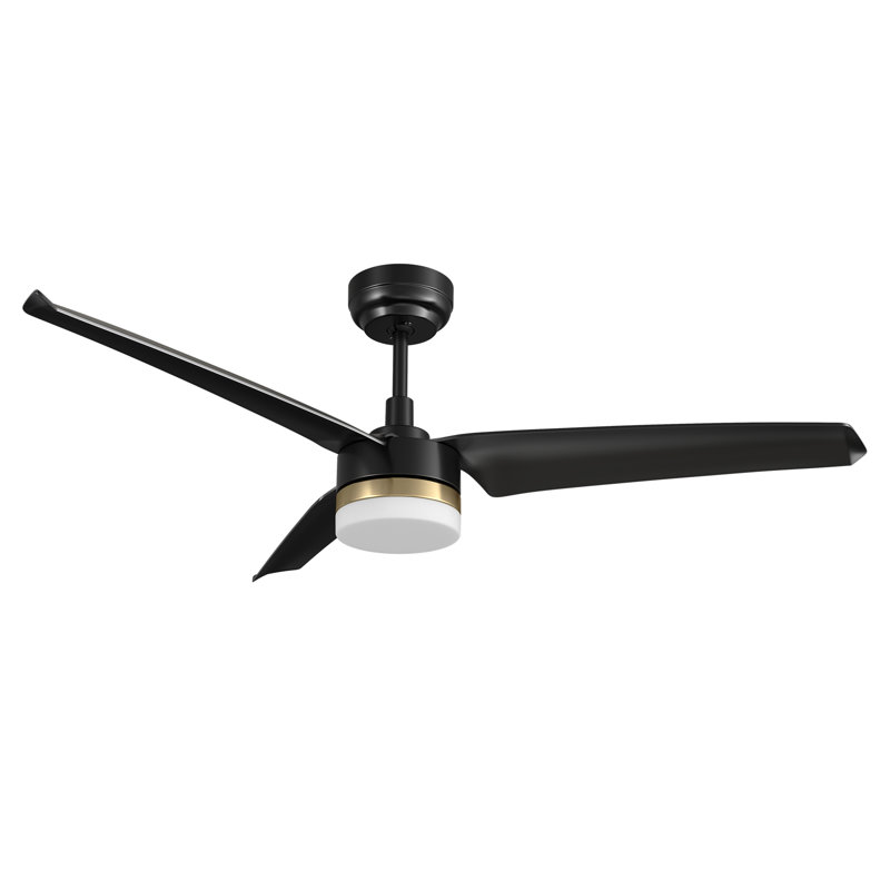 52" Smart Ceiling Fan With Remote, Light Kit Included Works With Google Assistant And Amazon Alexa,Siri Shortcut., Black