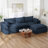 113"  L-Shape Compression Boneless Cloud Modular Sofa Couch-130168157