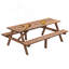 Table de pique-nique de camping pour 8 personnes avec 2 bancs intégrés-101817918