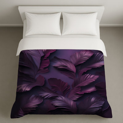 Purple Tropical Leaves Duvet Covers