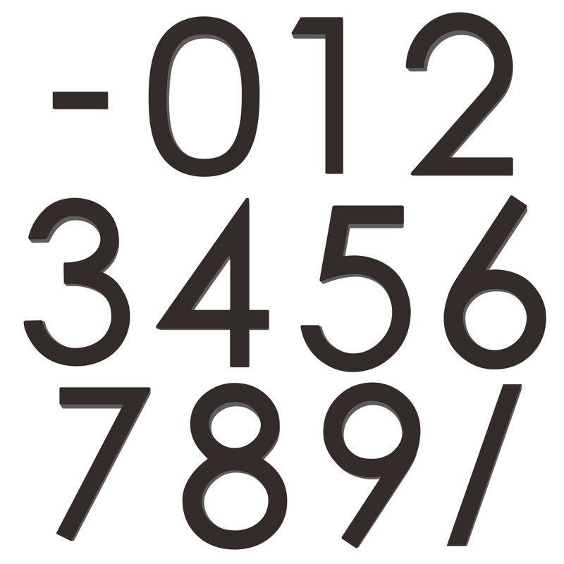 6'' Black Modern Floating Acrylic House Numbers