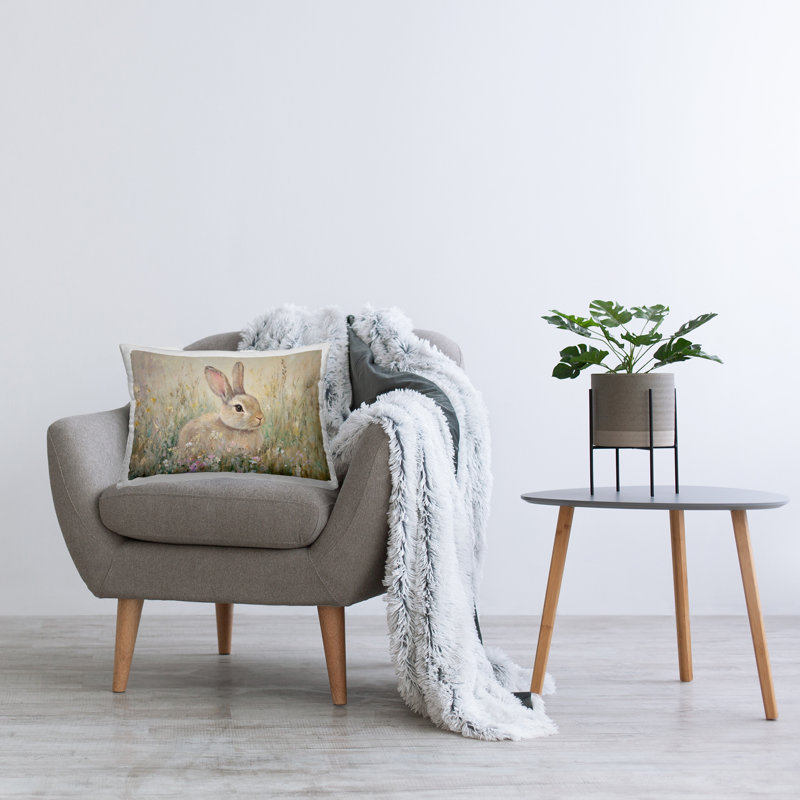 Coussin décoratif imprimé Autumn Bunnies & Apples, par Petal Prints Design, Rectangle H 20 po x l 14 po