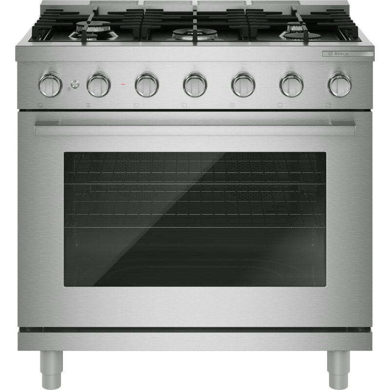 Série 500, cuisinière à gaz 36 po de style industriel, acier inoxydable