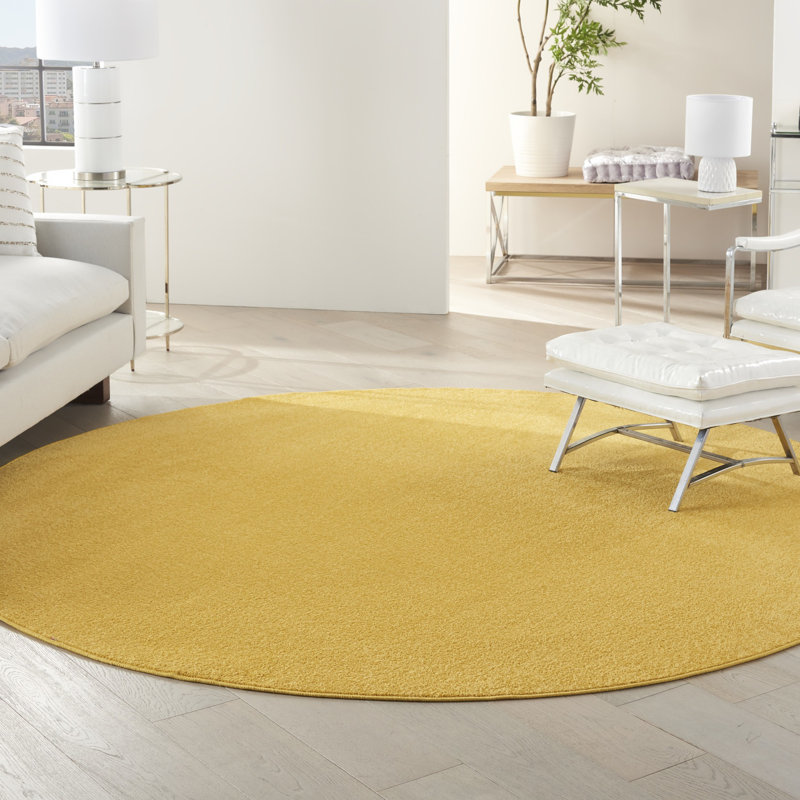 Tapis intérieur jaune antidérapant rond 8 pi x 8 pi