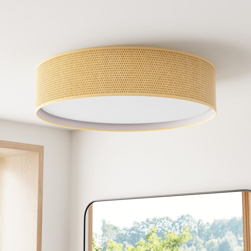 Jessalyn LED Flush Mount, Grass Cloth