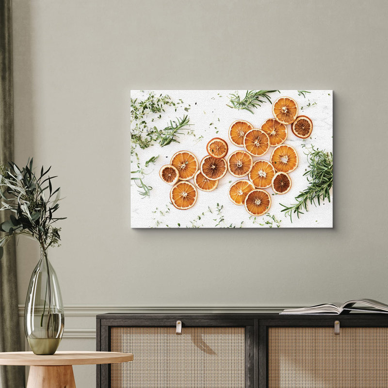 Citrons séchés avec romarin et herbes sur granit Photographie de fruits, H 24 po x l 36 po