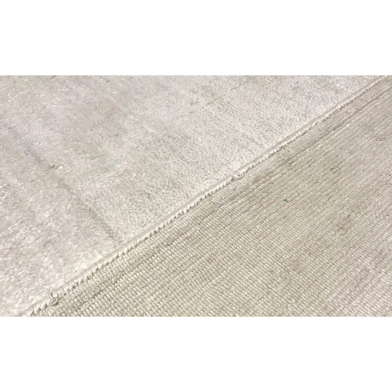 Hand-Knotted High-Quality White Area Rug